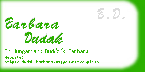 barbara dudak business card